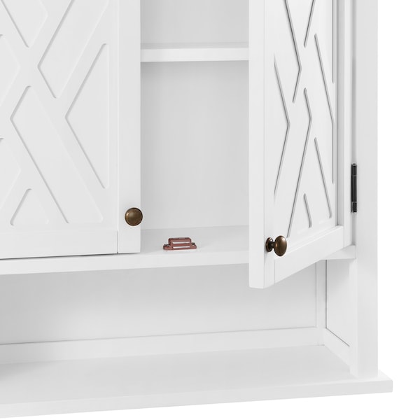 Alaterre Furniture Coventry 27"W x 29"H Wall Mounted Bath Storage Cabinet with Two Doors and Open Shelf ANCT75WH - main